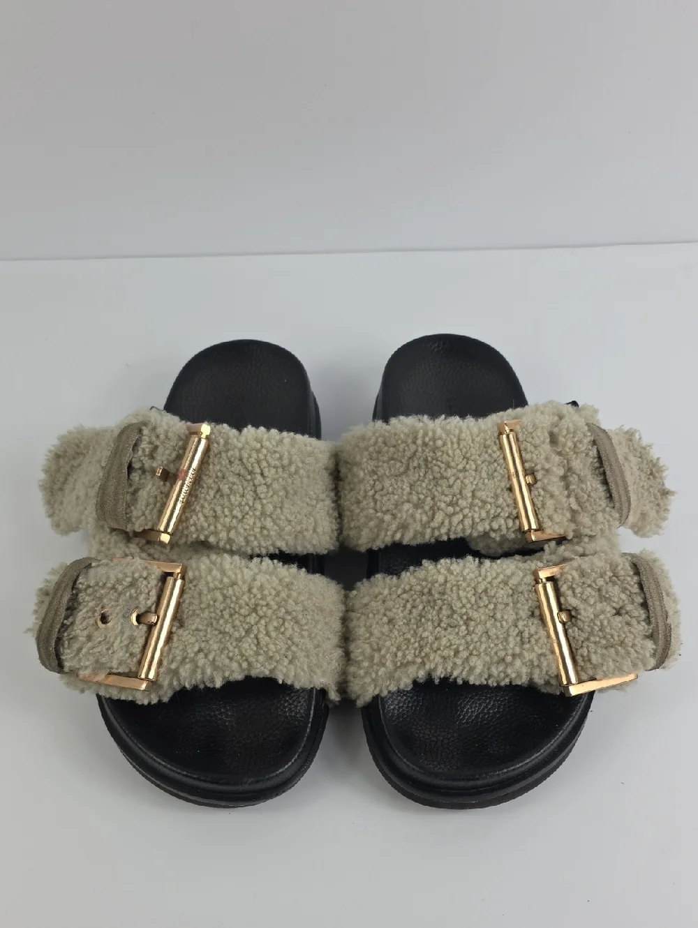 All Saints Sian Shearling Women's Sandals Size 7
